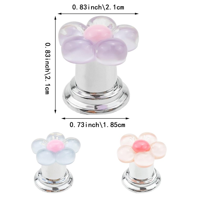 6 Pack Flower Shape Toilet Button Pusher, Toilet Tank Button,