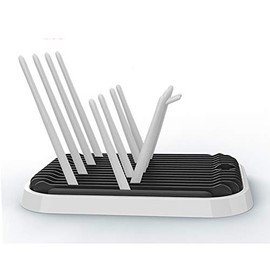 Altibrant Baby Bottles Drying Rack, Folding Drainer for Feeding Bottles Accessories Dryer Holder(Black)