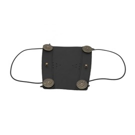 Archery Arm Guard Adjustable Strap Second Cowhide Arm Protector Pad for Outdoor Shooting Hunting Black