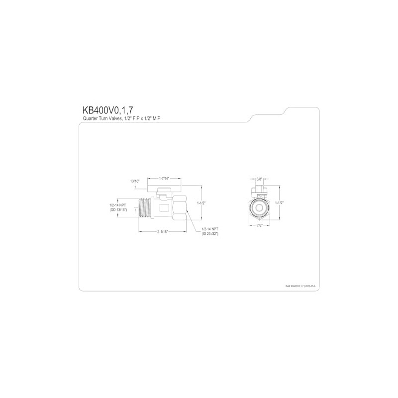 Kingston Brass KB400V0 Traditional Single-Handle Shower Volume Control, Matte Black