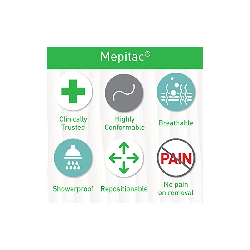 Mepitac 298300 Soft Silicone Tape, 2 cm x 3 /0.8