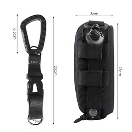 SIKAMARU 1 Glasses Case And 1 Multifunctional Backpack Buckle, Portable Glasses Case, Nylon Glasses Case, Glasses Protective Storage Bag