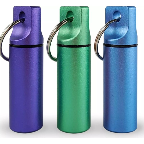 Branded 3 PCS Keychain Pill Holder Portable Travel Pill Container