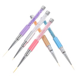 Gogogmee 5pcs Nail Art Brush Set 3d Drawing Pen Nail Dotting Pen Nail Gel Nail Art Point Pen Nail Art Gel Nail Building Gel Nail Point Drill Pen Nail Drawing Pen Metal Drawing Tool Cosmetic