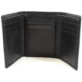 Men's Soft Leather Tri-Fold Wallet (Black)