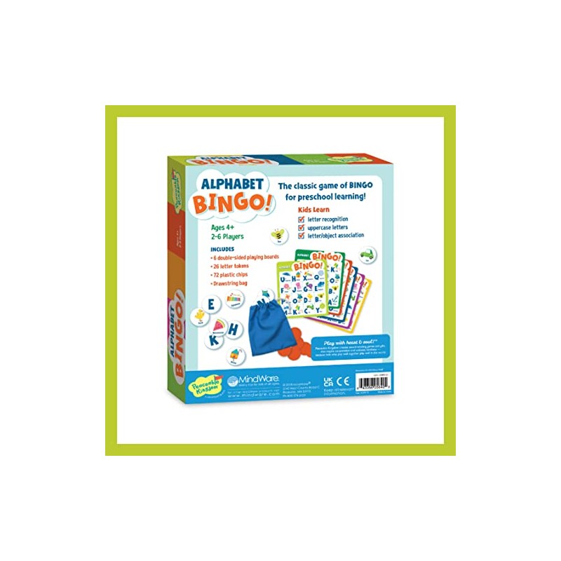 Peaceable Kingdom Alphabet Bingo! Letter Learning Game for Kids