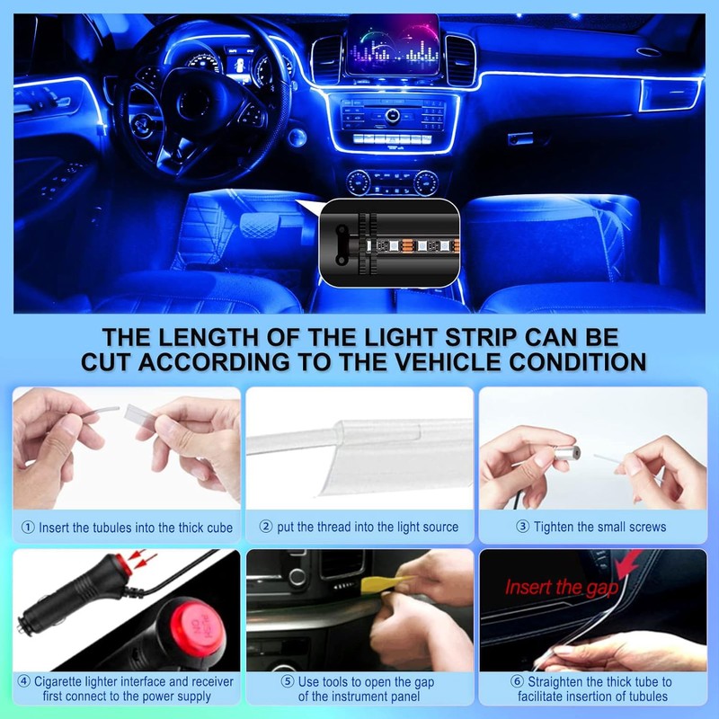 Car LED Interior Lighting, 6 m / 6 in 1