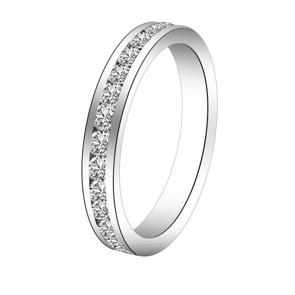 Muses Art Design Birthstone Eternity Band Ring (Channel Set/Full Round),