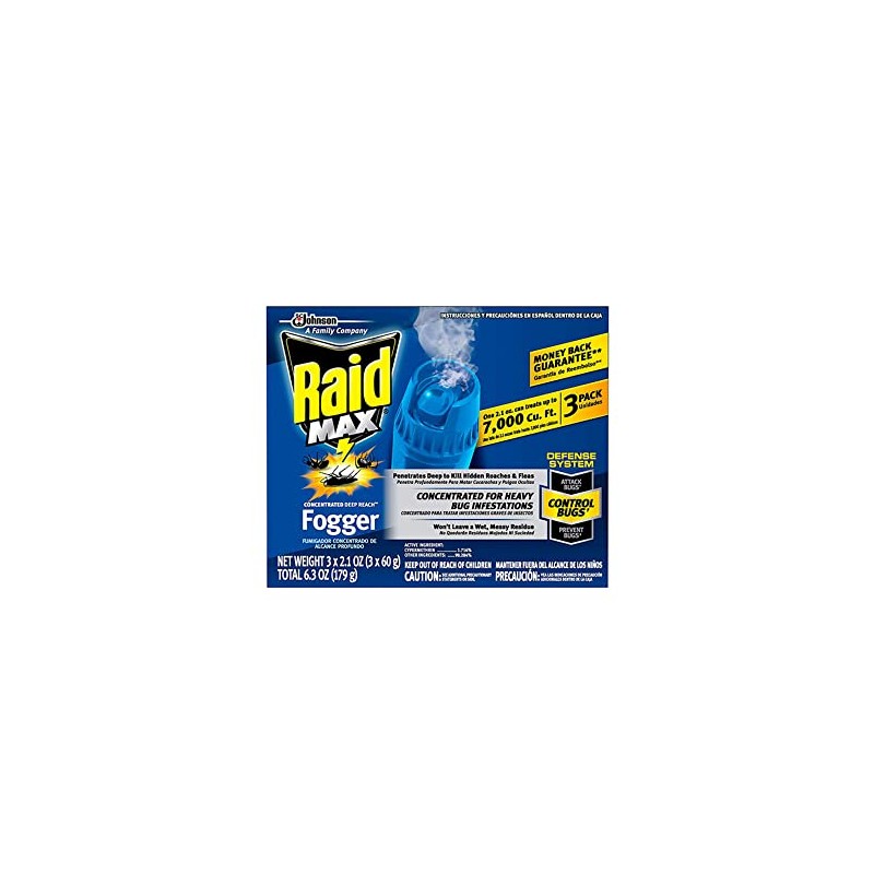 Johnson Raid Max Fogger, Insect Killer for Mosquito, Ant, Roach,