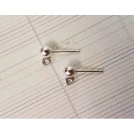 Unbranded 20 pc pk (10 pair) .925 Sterling Silver 4mm Ball Stud Earring Posts w. open ring