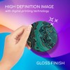 1 x Round Coaster - Teal Aqua Marble Effect Ink