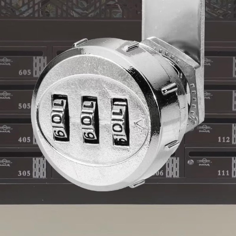 AUNMAS Cabinet Coded Lock, Stainless Steel Silver 3 Digit Code