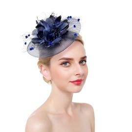 Women Ladies Fascinators Hat Wedding Fascinators Tea Party Hat Flapper Pillbox Hat Bowler Ascot Race Hat Feather Flower Fascinator with Headband Hair Clips Headdress Headpieces Bride Hair Accessories