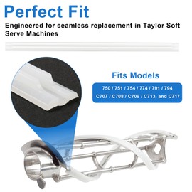 17" Scraper Blade Replacement for Taylor Soft Serve Machines- 035174 Fits Models 750, 751, 754, 774, 791, 794, C707, C709, C713, C717, Ice Cream Machine Blades for Smooth Product Distribution- 10 Pack