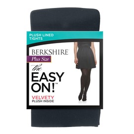 Berkshire womens The Easy on Fleece Plush Lined Tights, Navy, 5X-6X