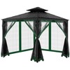 Gazebo Universal Replacement Mosquito Netting, 10'x10' Gazebo Netting Outdoor, 4-Panel