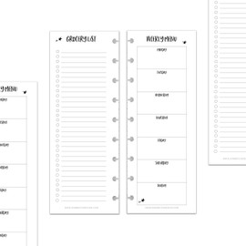 BetterNote Skinny Menu Grocery List Refill for Disc Notebooks, fits the Happy Planner, Levenger Circa, TUL, Staples Arc, InkWell Press, Whimsy (9-Disc, 7"x9.25")