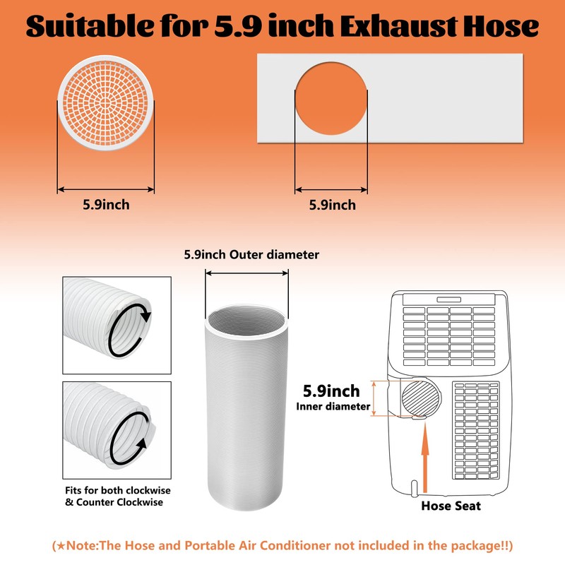 GCGOODS Portable Air Conditioner Window Seal Plates Kit for 5.9