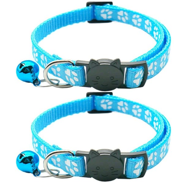 Hepplly 2-Pack Cat Collars Quick Release Reflective Kitten Collar with
