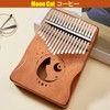 NOELAMOUR Kalimba 17 Keys Wooden Cat Cute Beginner Kalimba Thumb