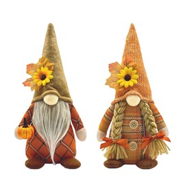 Hojalis Herbst Wichtel, Herbst Deko Wichtel, 2 Stück Herbst Dekoration Kürbis Wichtel, HerbstDeko Wichtel Erntefest Kürbis Deko Wichtel, Herbstdeko Zwerge für Erntedankfest Weihnachten Party Geschenk