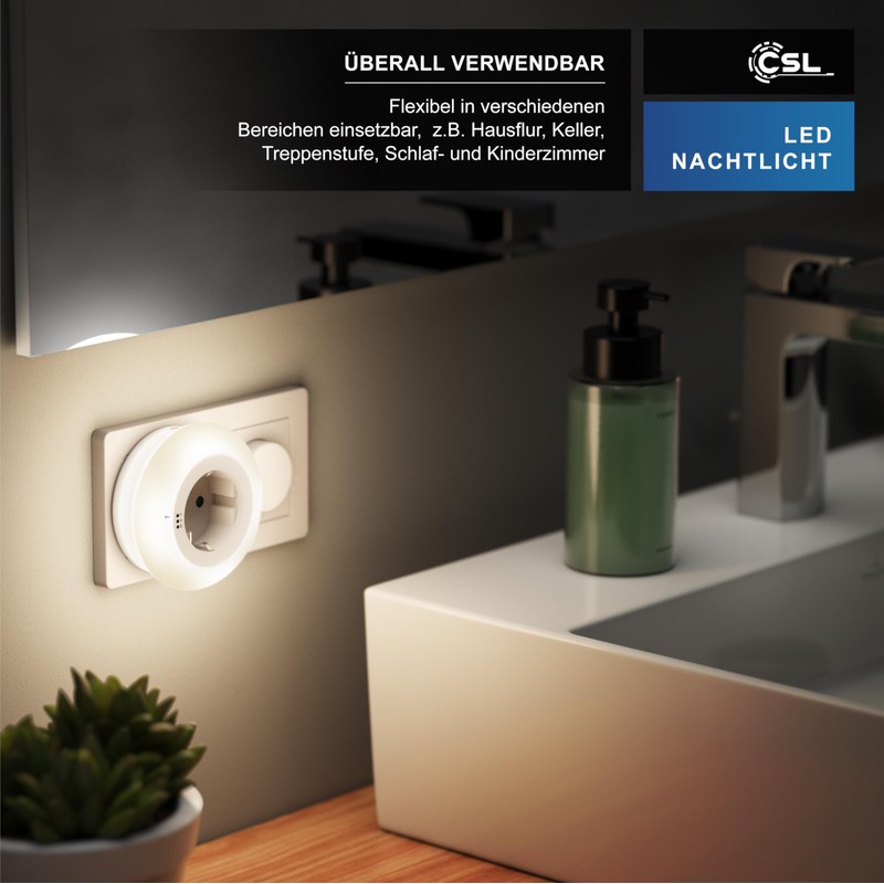 CSL - 2 x Night Light Socket with Twilight Sensor