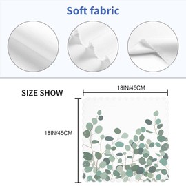 Yibeas Horizontal Eucalyptus Cloth Napkins Set of 4 Soft Floral Ornament with Silver Dollar Eucalyptus Branches Washable and Reusable Dinner Napkins for Weddings Parties 18 x 18 inch