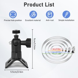 OFFCUP Mast Mount Bracket, Pack of 2 Pole Mounting Brackets, Wall Mount, Portable Webcam Stand, Adjustable Rotatable Bracket Webcam Arm for Camera with 1/4-20 Connection (Black)