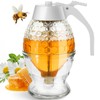 Honey Dispenser, 8oz Honey Dispenser No Drip Glass with Stand,