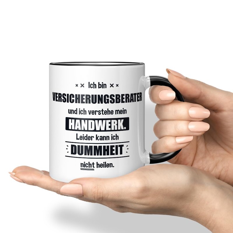 JUNIWORDS Tasse, Ich bin Versicherungsberater und ich verstehe mein Handwerk.