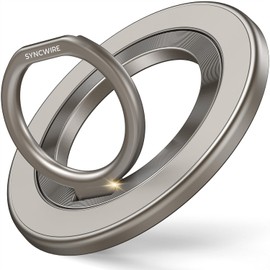 【Natural Titanium Color】Syncwire MagSafe Ring - Double-Sided Magnet Phone Ring 360 Degree Rotation Super Strong Magnet MagSafe Ring Magnet Bunker Ring Slim Adjustable Angle Easy On/Off Compatible with