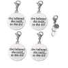 Hidden Hollow Beads Set Of 4 Clip On Charms, Bag,