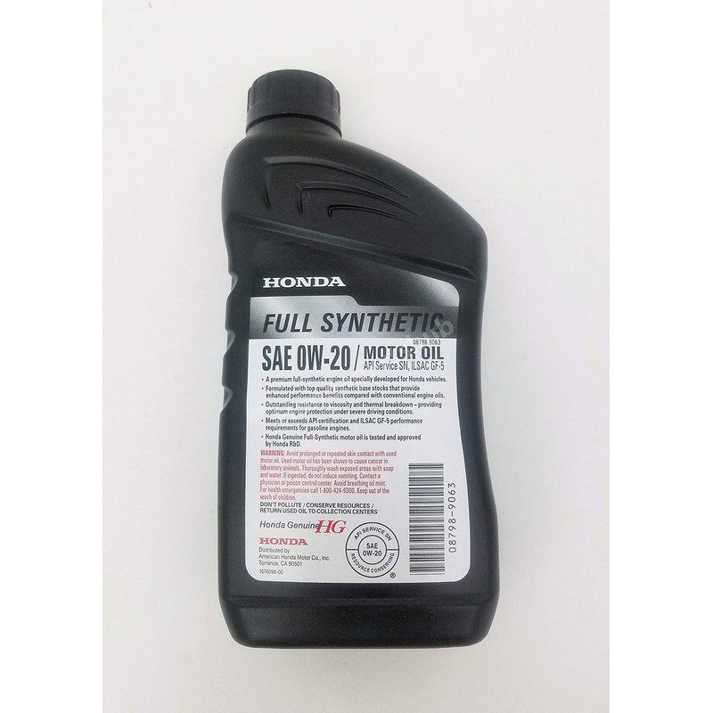 Honda Genuine 0W-20 Full Synthetic Oil Change Kit w/A02 Filter