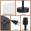 White Touch Table Lamp with USB - 3 Way Dimmable