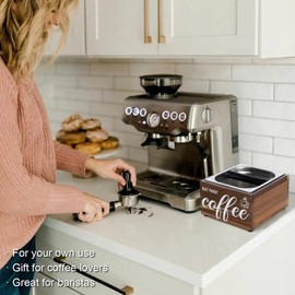 Knock Box for Espresso Coffee Grounds, Espresso Knock Box Quiet Design Espresso Machine Accessories Coffee Knock Box Tamp Station, Non-Slip Base Coffee Bar Accessories Barista Tools Large Capacity