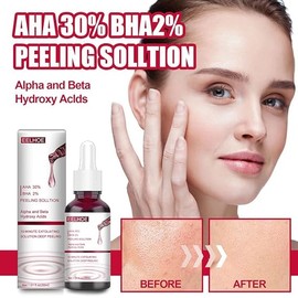 Bluemega Solución Exfoliante, AHA 30% + BHA 2% Esencia de ácido de Fruta líquido Exfoliante de poros Que Encoge la Esencia de Cuidado Facial