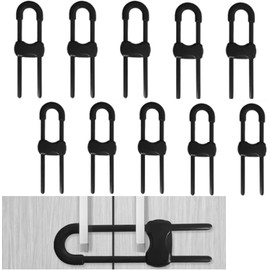 Sliding Cabinet Lock,8Pack Child Safety Locks Cabinet Locks Baby Safety Locks,for Knob Handle On Doors Cabinets Drawers Dressers Fridge Cupboard Closet（Black）