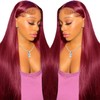 kocorose kocorose 99J Burgundy Lace Front Wigs Human Hair 5x5