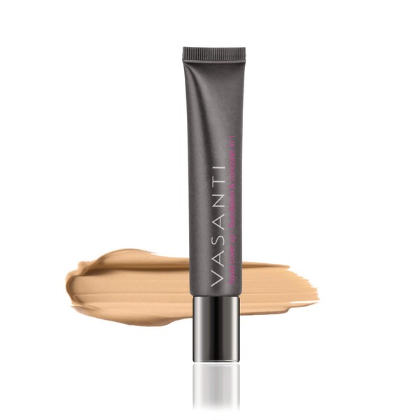 Vasanti Cosmetics Liquid Cover-Up - Foundation & Concealer in 1 - Oil-Free - V6 by Vasanti Cosmetics