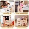 4-in-1 Toddler Kitchen Step Stool, Foldable Learning Standing Tower with