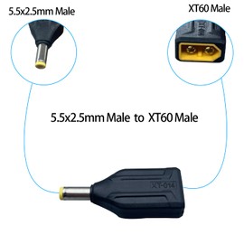 2pcs XT60 Male to DC5525 Male Connector XT60 Adapter for Model Airplanes Power Connector Drone Models Energy Storage Power Supply