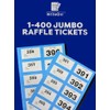 YLAB Extra Large Blue Raffle Book, Cloakroom Tickets 1-400 –