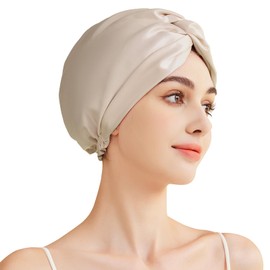 Beaulyn Silk Bonnet for Sleeping, 100% Real 22 Momme Mulberry Silk Bonnet, Sleep Cap Silk for Night Hair Protection, Women's Breathable Satin Sleeping Cap with High-Quality Elastic Band