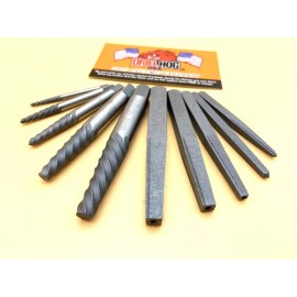 Drill Hog Easy Out Set Screw Extractor Set 10 Pc Spiral & Square Type Combo Set Drill Hog®