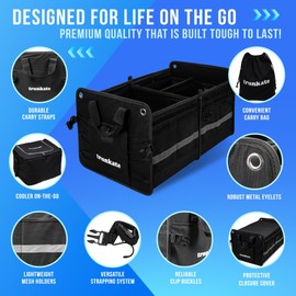 Trunk Organizer for Car, SUV, Truck | 3-1 with Cooler, Protective Cover, and Carry Bag | Transform Your Car Organizer and Storage Experience