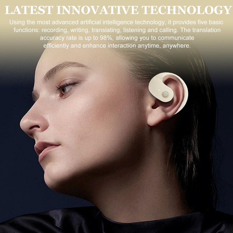 Hy-T26 Pro Overlator Headphones, Black Language Translator, Wireless Bluetooth Translation