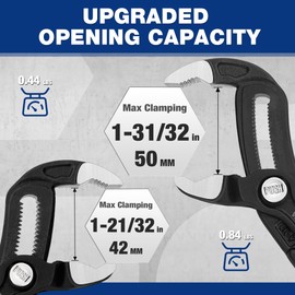 WORKPRO Pliers Set, 7" & 10" Groove Joint Pliers Set, Upgraded Wide Opening Slip Joint Pliers Set, V-Jaw Quick Adjustable Pliers, CR-V Steel, Dual Serrated, for Home & Industrial Repair, Soft Grip