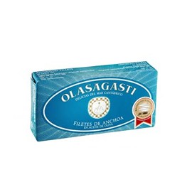 Olasagasti Canned Anchovy Fillets in Extra Virgin Olive Oil | Tinned Cantabric Anchovies in EVOO | 1 x 48g Can