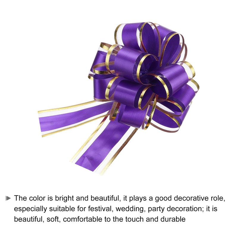 MECCANIXITY 5pcs 4 Inch Large Big Pull Bow with Gold