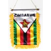 Zimbabwe Fringed Rear-View Mirror Window Hanging Flag with Suction Cup